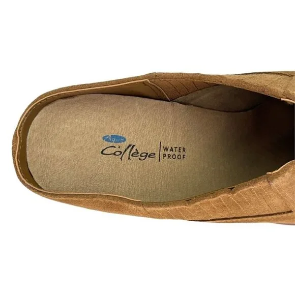 Aqua College Nan Suede Leather Waterproof Womens Mules - Picture 8 of 15